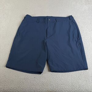 MACK WELDON Shorts Mens XXL Blue Flex Radius Chino Elastic Waist 9" Zip Pockets